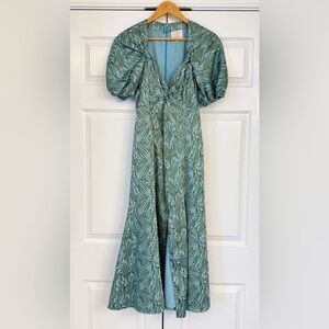 EUC Cinq à Sept Marice Satin Dress in Celeste Multi